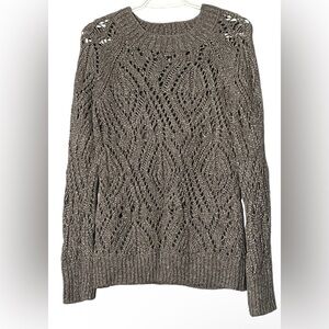 BASS sweater/ crochet sweater color:gray and metallic size:M